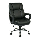 Work Smart Big and Tall Executive Bonded Leather Chair -Thick Padded Contour Back with Built-in Lumbar Support