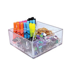 Azar Deluxe Four Compartment Revolving Desk Organizer, Clear, 8" x 8" x 4", 2/Pack (556359)-Material Thickness: 3/16" Thick