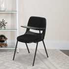 Flash Furniture Padded Ergonomic Shell Chair with Left Handed Flip-Up Tablet Arm, Black-Tablet Size: 12"W x 17"D x 11.5"H from seat