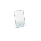 Azar Displays 8.5" x 5.5" Vertical Slanted L-Shape Acrylic Sign Holder, Clear, 10 Pack (112705)-Perfect for marketing/advertising materials