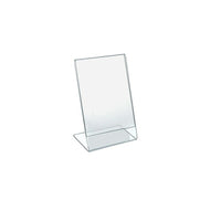 Azar Displays 8.5" x 5.5" Vertical Slanted L-Shape Acrylic Sign Holder, Clear, 10 Pack (112705)-Perfect for marketing/advertising materials