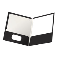 Oxford Portfolio, 2 Pockets, Letter Size, Black-Oxford twin pocket folder is the standard in paper storage