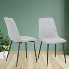 My Home My Living Fabric Side Chair with Matte Black Sanded Steel Legs - Light Grey - 2 Pack-Wipe clean with damp cloth