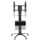 TygerClaw Mobile TV Stand for 30" - 60" TV, 39.4" x 22.7" x 70.9", Sliver-LCD Public Mobile Cart with 360 degrees rotation