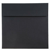 JAM Paper 9 x 9 Square Envelopes, Black Linen Recycled, 250 Pack (V01215H)-Black linen square envelope