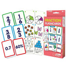 Junior Learning Fraction Flash Cards for grades 2-6 (JRL212)-Math, fraction flash cards: geometric fractions, visual fractions and word problems