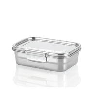 Minimal Stainless Steel Bento Box 1260 ml - Set of 2-Made from food grade stainless steel and silicone only