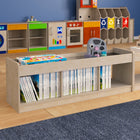Flash Furniture Bright Beginnings Commercial Grade Modular Wooden Classroom 2 Sided, 3 Section, Open Storage Unit? - Natural-Holds up to 200 LBS. Static Weight Capacity