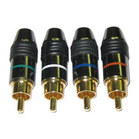 Digiwave RCA Component Plug in Metal, 0.8" x 2.3" x 4.3", Silver, 4 Pack-Digiwave Gold Plated RCA Component Plug in Metal (4pcs/PK) is great for Security CCTV or other purpose