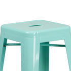 Flash Furniture 30" High Backless Mint Green Indoor-Outdoor Barstool-Stacks up to 10 Chairs High