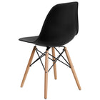 Flash Furniture Elon Series Black Plastic Chair with Wooden Legs-Polypropylene Molded Structure