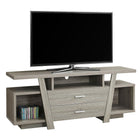 Monarch Specialties 2721 Tv Stand - 60"L/Dark Taupe With 2 Storage Drawers-Screen size capacity: up to 60" screen