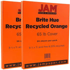 JAM Paper Bright Color Cardstock, 8.5 x 11, 65lb Orange Recycled, 2 packs of 50 (1033879g)-Orange