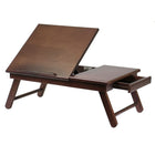Winsome Alden Lap Desk, Flip Top with Drawer, Foldable Legs, Antique Walnut-Great for working in bed or lounging in a sofa or pool.