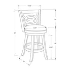 Monarch Specialties 1251 Barstool - Swivel/Dark Oak Bar Height - 2 Pack-Interlocking circle design and perfectly positioned circular footrest
