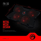 Marvo Tech FN-30 Quad Fan Laptop Cooling Pad, Red-Dual USB Ports