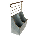Truu Design Farmhouse Modern Collection, 2-Pocket Storage with Rack, 12 x 15.5 inches, Industrial Silver-Material: durable galvanized metal, rust-resistant