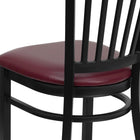 Flash Furniture HERCULES Series Black Vertical Back Metal Restaurant Chair - Burgundy Vinyl Seat-2.5'' Thick Foam Padded Seat