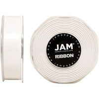 JAM Paper Double Faced Satin Ribbon, .88 Inch Wide x 25 Yards, White, 2 Pack (807SAwh25g)-White
