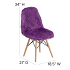 Flash Furniture Shaggy Dog Purple Accent Chair-Protective Plastic Floor Glides