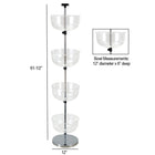 Eddie's Four Tier Bin Display - Floor Spinner Stand - 61" H - Clear/Chrome (214051-1)-61" height