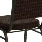 Flash Furniture HERCULES Series Crown Back Stacking Banquet Chair in Brown Patterned Fabric - Gold Vein Frame-Seamless Back Panel