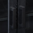 CorLiving TV Bench with Glass Cabinets for TVs up to 90", Black Ravenwood-Keep wires and power cables organized with the cable management openings