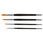 Derwent Academy Round Brush Set - Assorted - 4 Pack-Round brushes can be used to create both thin and thick lines because they hold a wash well