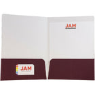 JAM Paper Corrugated Fluted Folder, Burgundy, 100 Pack-2 pocket
