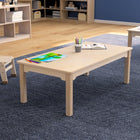 Flash Furniture Bright Beginnings Commercial Grade Wooden Rectangular Preschool Classroom Activity Table (MKME088010)-Glossy Beech Finish Matches Any Decor