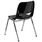 Flash Furniture HERCULES Series 440 lb. Capacity Black Ergonomic Shell Stack Chair with Chrome Frame & 14" Seat Height-Black Plastic Seat and Back