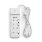 NXT Technologies NX54318-CA NX54318, 10-Outlet 2 USB Surge Protector, 6ft, White-10 standard outlets with 2 USB-A ports (3.4Amp)
