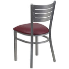 Flash Furniture HERCULES Series Slat Back Metal Restaurant Chairs with Burgundy Vinyl Seat - Silver - 2 Pack-2.5" Thick Foam Padded Seat