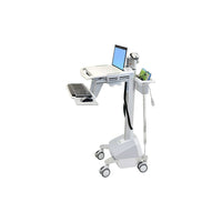 Ergotron Styleview LiFe Powered EMR Laptop Cart, Grey/White-Grey, white