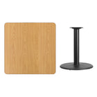 Flash Furniture 36" Square Natural Laminate Table Top with 24" Round Table Height Base-Natural Laminate Top