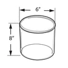 Azar Displays Clear Acrylic Cylinder, 6" x 8" (556608)-6"H x 8"W x 1/8"T