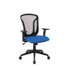 Brassex Abel Desk Chair - Black/Blue-Adjustable height with 100mm hydraulic lift
