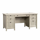 Sauder 65"W Costa Executive Desk - Chalked Chestnut-Durable, 1" thick top