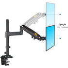 North Bayou H180 Dual Monitor Full Motion Mount Up To 2 X 22"-32" - Black-Esay installation: Supports clamp or grommet hole installation, C clamp works great on desk thicknesses within 3.54''(90mm), while grommet mounting fits hole diameter from 0.39 to 1.97''(10-50mm)