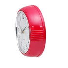 kieragrace 9.5" Retro Wall Clock with Chrome Bezel and Convex Glass Lens, Red, 4 Pack-Analog wall clock: each wall clock is analog-operated and comes with an hour, minute and second hands