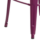 Flash Furniture 30" High Purple Metal Indoor-Outdoor Barstool with Back-Purple Powder Coat Finish