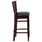 Flash Furniture Darby Series Slat Back Walnut Wood Restaurant Barstool - Black Vinyl Seat - 2 Pack-Black Vinyl Upholstered Seat