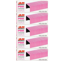 JAM Paper Standard Size Colourful Staples, Pink, 5 Pack (335pig)-Size: .5" x .25"