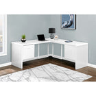 Monarch Specialties 7582 72" Computer Desk - High Glossy White Left/ Right Face-Extra-large, 1.5 inch thick desktop frees the tops of the drawer units to be used as additional surfaces