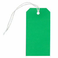 Jam Paper Gift Tags with String - Medium - 4 3/4" x 2 3//8" - Green - 1000 Pack-Green gift tag