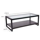 Flash Furniture Rosedale Glass Coffee Table with Black Metal Frame-8mm Thick Glass