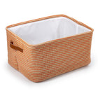 Truu Design Boho Storage Basket, Set of 3, 15 x 7.5 inches, Orange/Neutral-Made from jute and cotton, durable and high-quality material