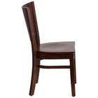 Flash Furniture Lacey Series Solid Back Wood Restaurant Chair - Walnut-Solid Back Design