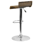 Flash Furniture Contemporary Wicker Adjustable Height Barstool with Waterfall Seat and Chrome Base - 2 Pack-Swivel Seat