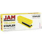 JAM Paper Modern Desk Stapler - Yellow-The bottom of the stapler is coated in rubber to prevent it from slipping when in use. A specially crafted inner rail delivers jam-resistant, accurate stapling you can count on.